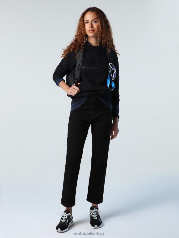 дуксерица са округлим изрезом црн одећу Жене PDV4J1420 North Sails