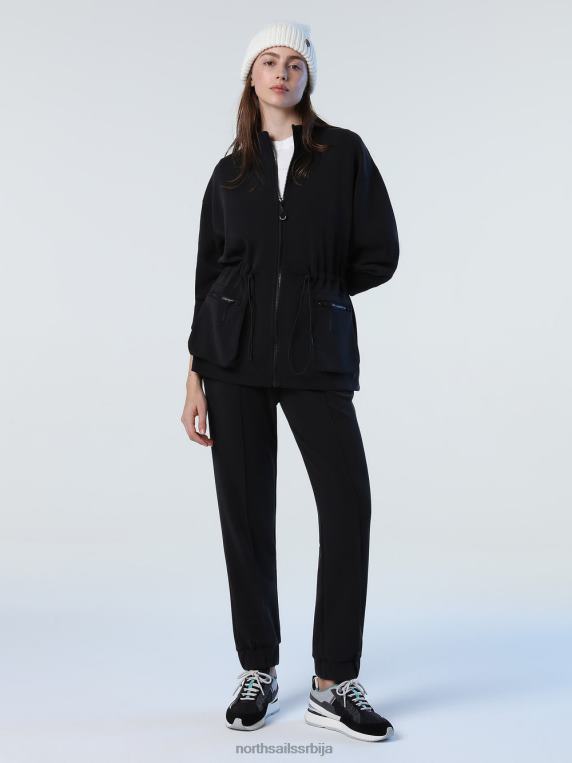 дуксерица са рајсфершлусом црн одећу Жене PDV4J1428 North Sails