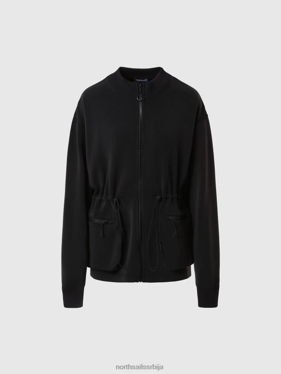 дуксерица са рајсфершлусом црн одећу Жене PDV4J1428 North Sails