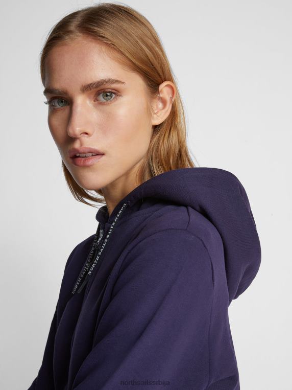 дуксерица од органског флиса поноћно плава одећу Жене PDV4J1531 North Sails