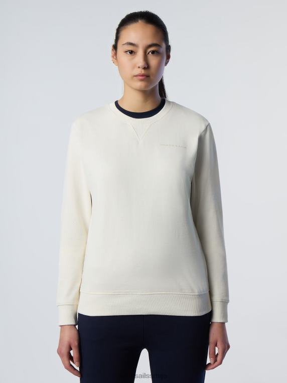 дуксерица са принтом на грудима крема од бадема одећу Жене PDV4J598 North Sails