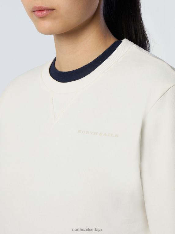 дуксерица са принтом на грудима крема од бадема одећу Жене PDV4J598 North Sails