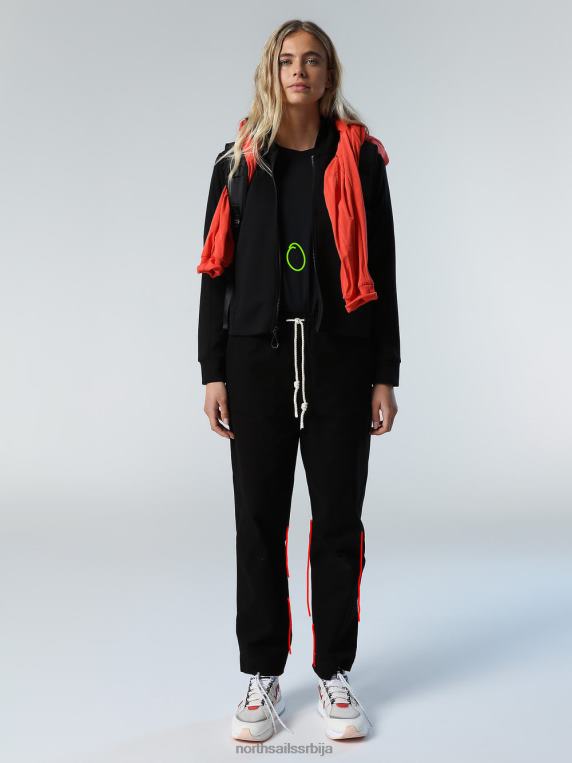 модална капуљача од коже брескве црн одећу Жене PDV4J600 North Sails