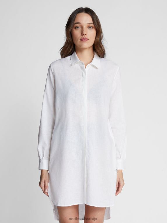 памучна и ланена хаљина бео одећу Жене PDV4J1464 North Sails