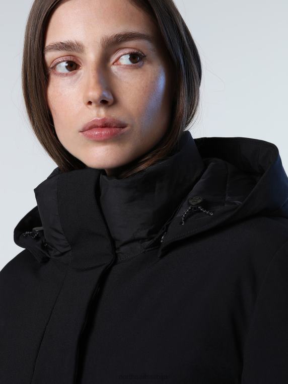 барентс јакна средње дужине црн одећу Жене PDV4J1423 North Sails