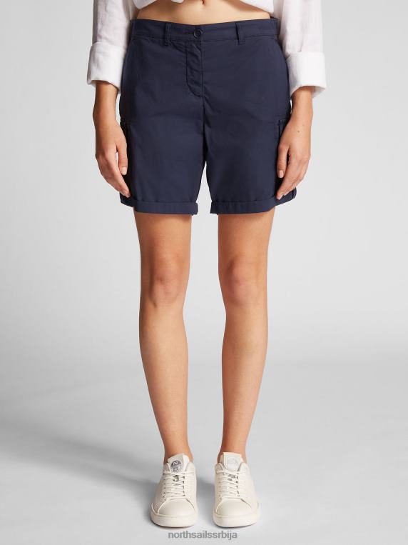 карго шорц од поплина поноћно плава одећу Жене PDV4J1509 North Sails