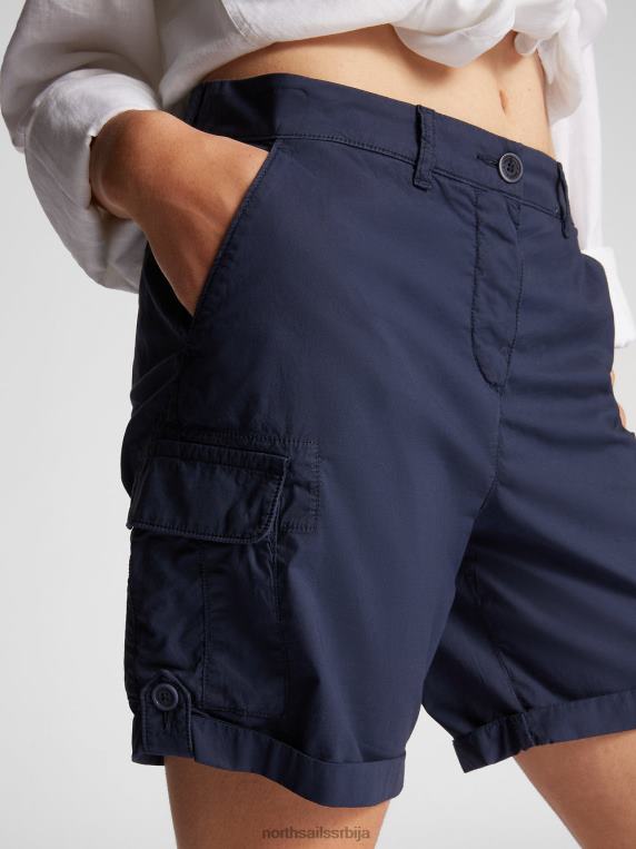 карго шорц од поплина поноћно плава одећу Жене PDV4J1509 North Sails