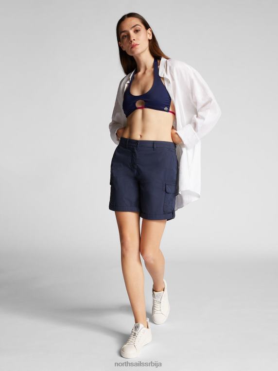 карго шорц од поплина поноћно плава одећу Жене PDV4J1509 North Sails