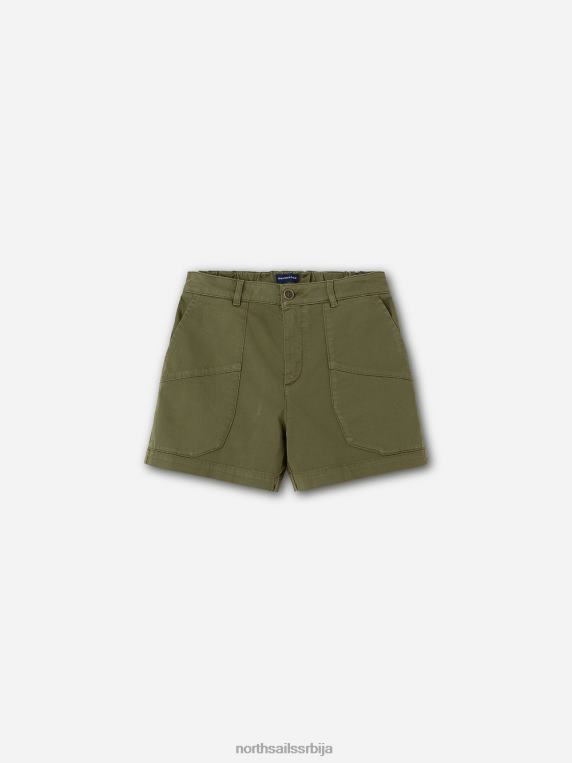 габардин карго шорц маслинасто зелена одећу Жене PDV4J1514 North Sails
