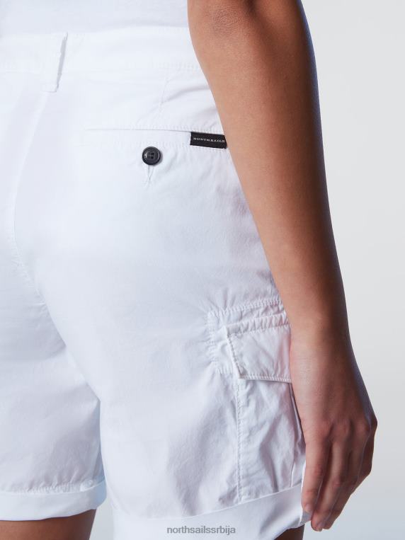 шортс од органског памука бео одећу Жене PDV4J624 North Sails