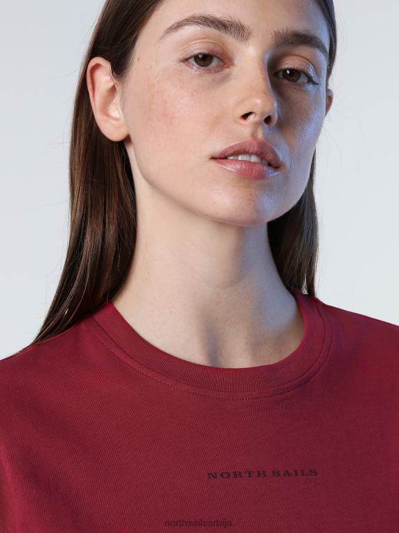 мајица са штампаним словима дубока трешња одећу Жене PDV4J1399 North Sails