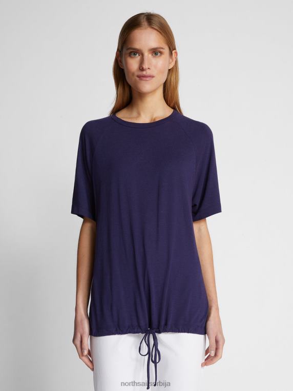 мајица од памука и бамбуса поноћно плава одећу Жене PDV4J1490 North Sails