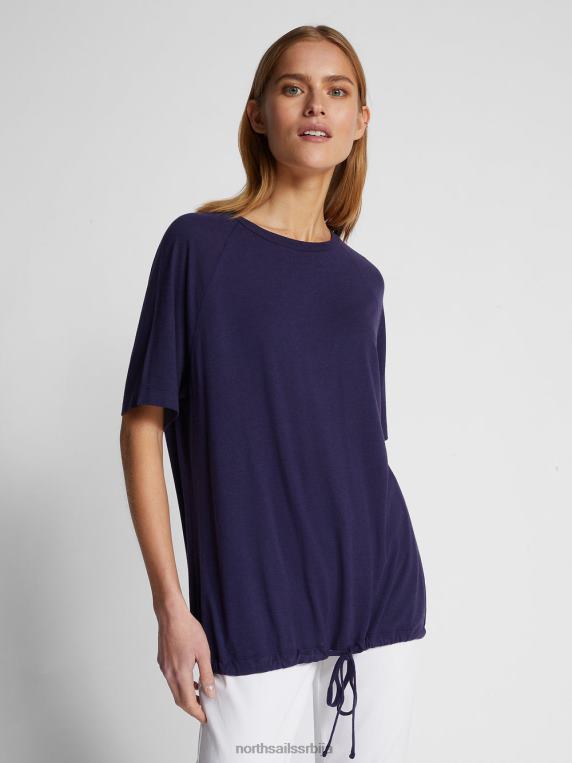мајица од памука и бамбуса поноћно плава одећу Жене PDV4J1490 North Sails