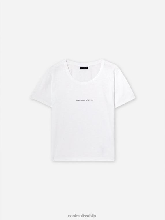 мајица од органског дреса бео одећу Жене PDV4J1534 North Sails