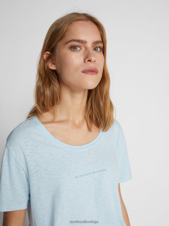мајица од органског дреса хладно плаво одећу Жене PDV4J1536 North Sails