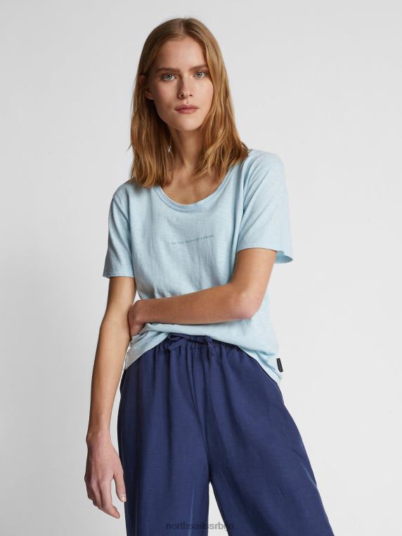 мајица од органског дреса хладно плаво одећу Жене PDV4J1536 North Sails
