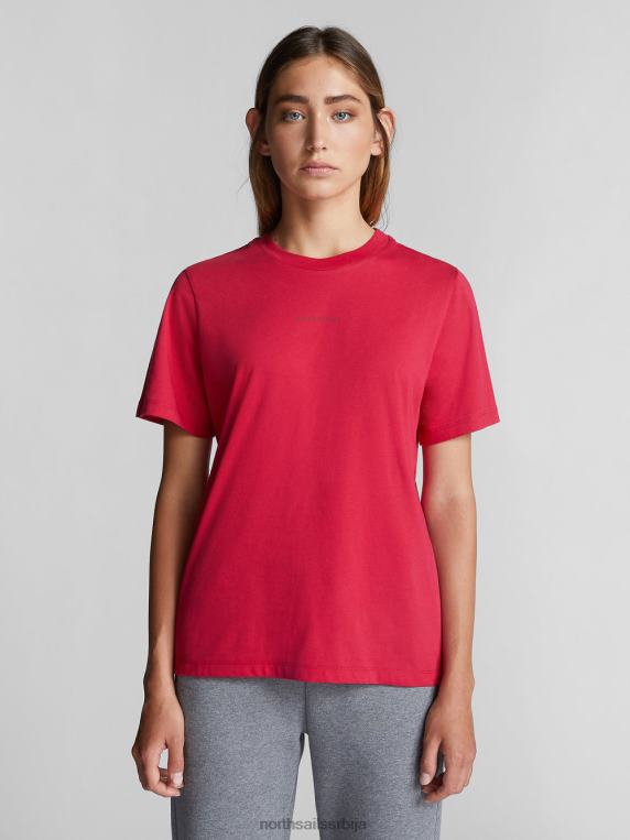 мајица од органског памука персијска црвена одећу Жене PDV4J1546 North Sails