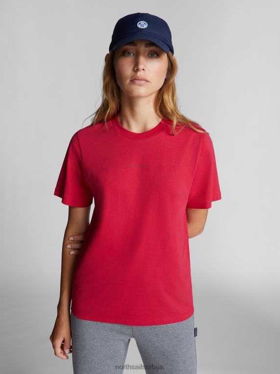 мајица од органског памука персијска црвена одећу Жене PDV4J1546 North Sails