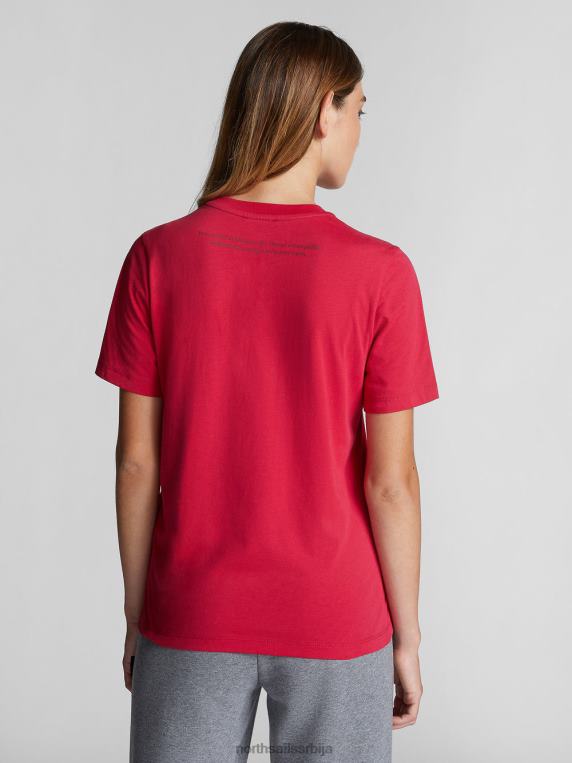мајица од органског памука персијска црвена одећу Жене PDV4J1546 North Sails