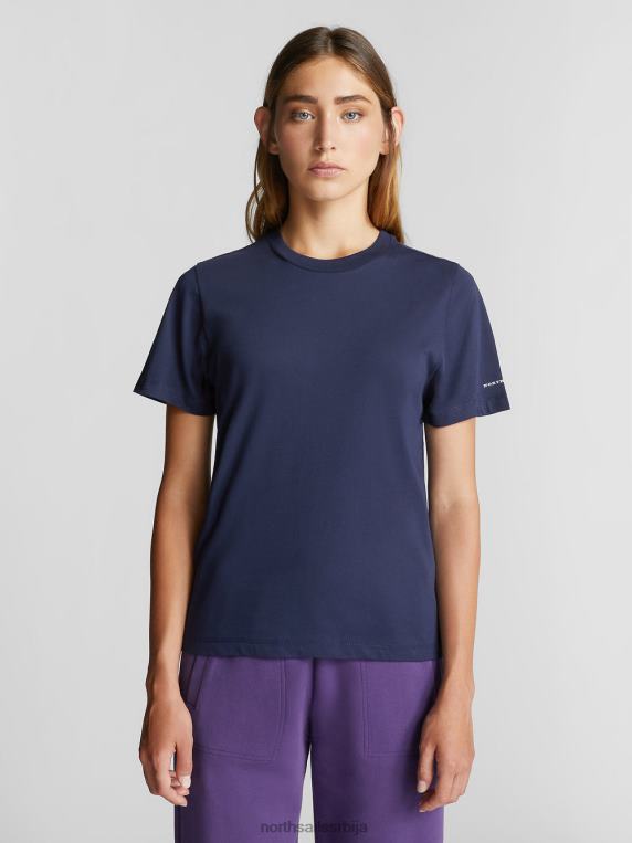 мајица од органског памука Морнарско плаво одећу Жене PDV4J1548 North Sails