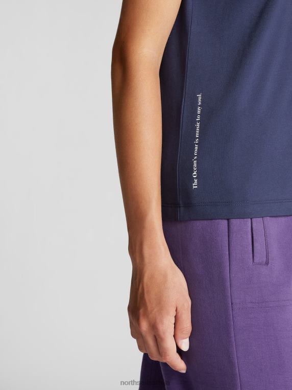 мајица од органског памука Морнарско плаво одећу Жене PDV4J1548 North Sails