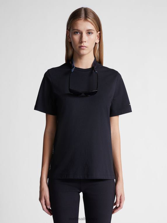 мајица од органског памука црн одећу Жене PDV4J1549 North Sails