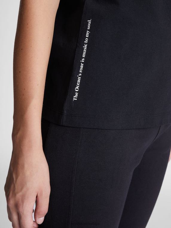 мајица од органског памука црн одећу Жене PDV4J1549 North Sails