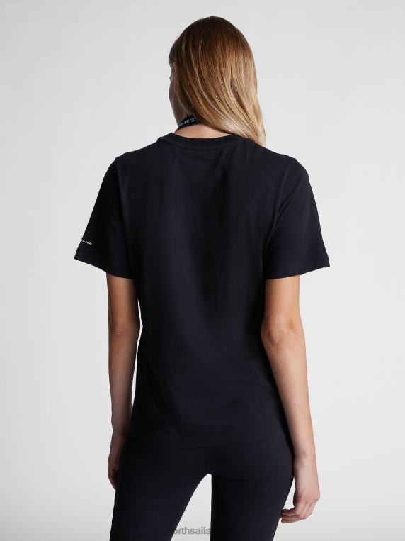 мајица од органског памука црн одећу Жене PDV4J1549 North Sails