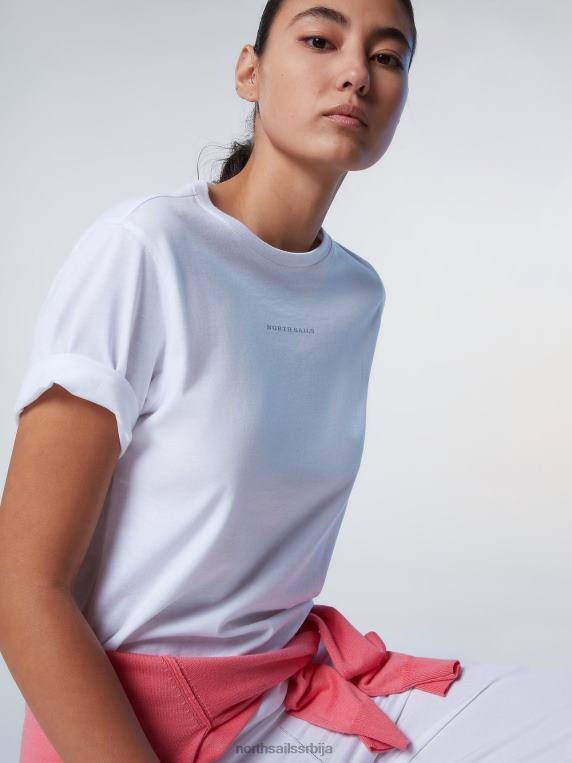 мајица од органског памука бео одећу Жене PDV4J551 North Sails