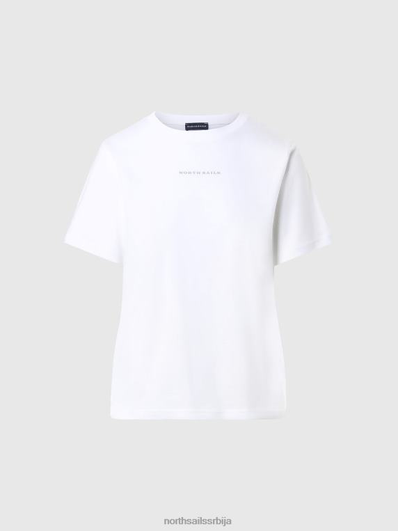 мајица од органског памука бео одећу Жене PDV4J551 North Sails
