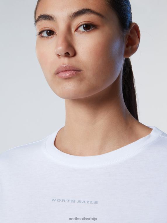 мајица од органског памука бео одећу Жене PDV4J551 North Sails