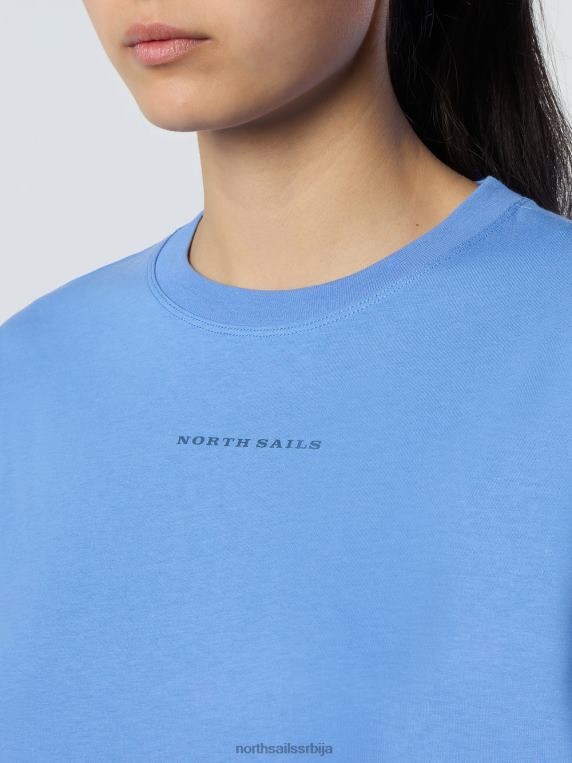 мајица од органског памука различка плава одећу Жене PDV4J556 North Sails