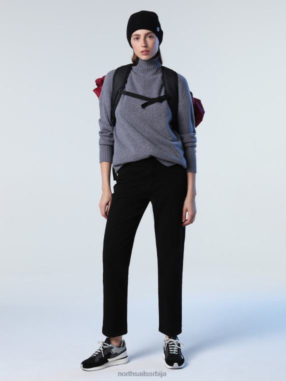 џемпер од мешавине кашмира средње сиви меланж одећу Жене PDV4J1371 North Sails