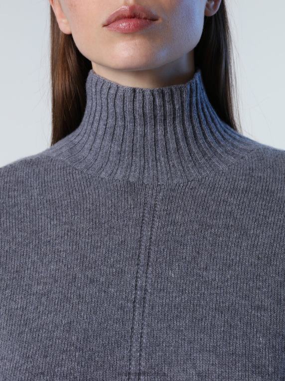 џемпер од мешавине кашмира средње сиви меланж одећу Жене PDV4J1371 North Sails