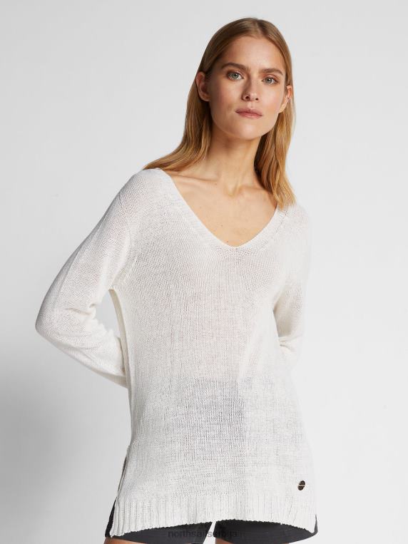 џемпер с в-изрезом бео одећу Жене PDV4J1461 North Sails