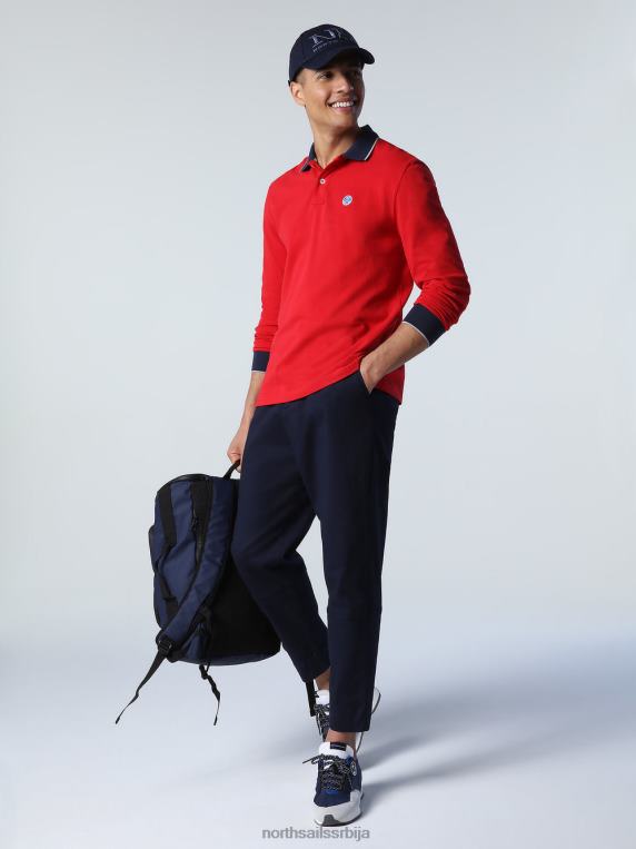 поло мајица дугих рукава црвена одећу мушкарци PDV4J1003 North Sails