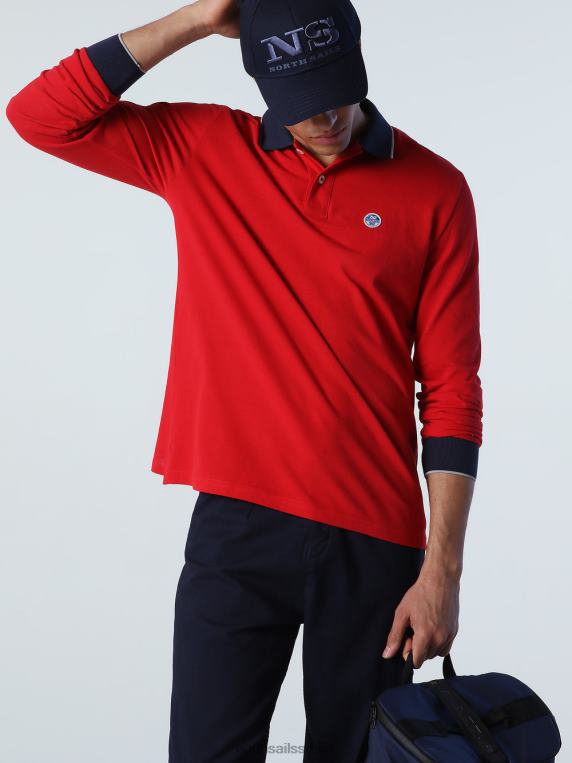 поло мајица дугих рукава црвена одећу мушкарци PDV4J1003 North Sails