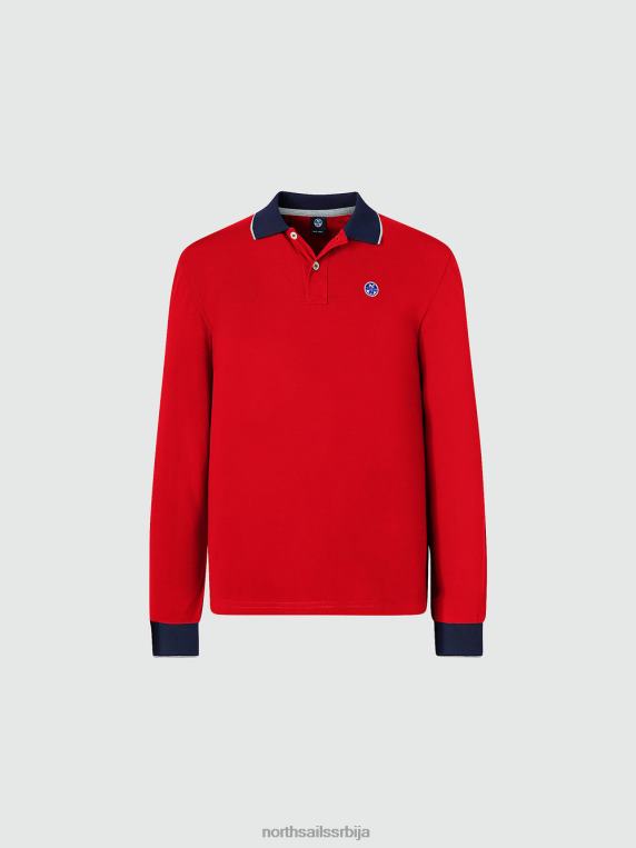 поло мајица дугих рукава црвена одећу мушкарци PDV4J1003 North Sails
