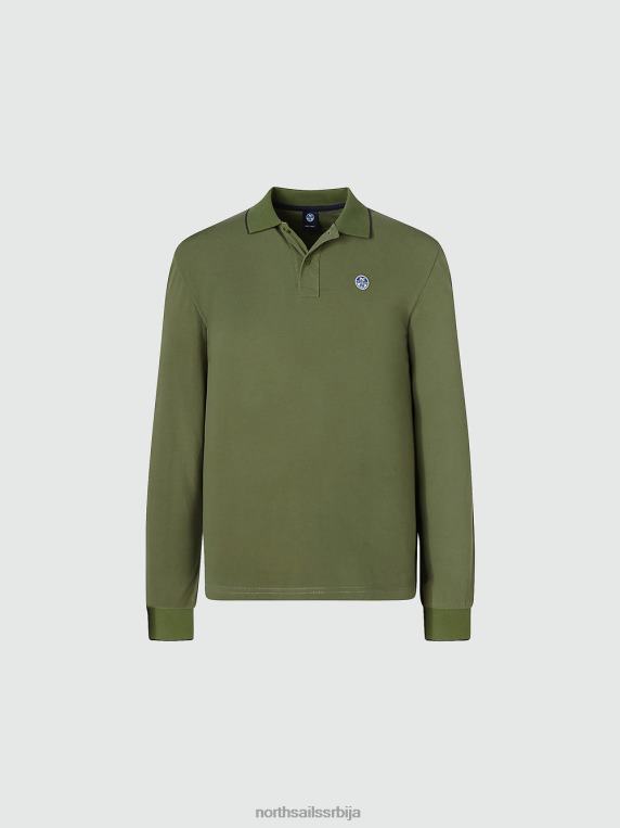 поло мајица дугих рукава бронзано зелена одећу мушкарци PDV4J1004 North Sails
