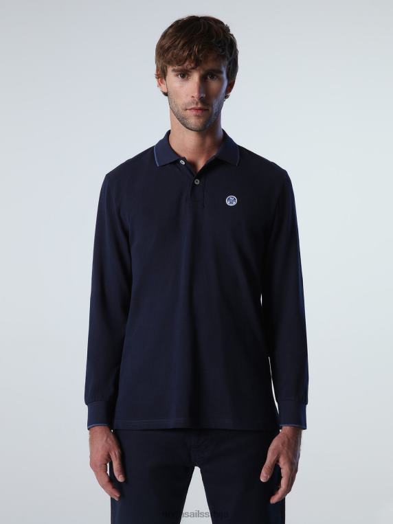 поло мајица дугих рукава Морнарско плаво одећу мушкарци PDV4J1006 North Sails