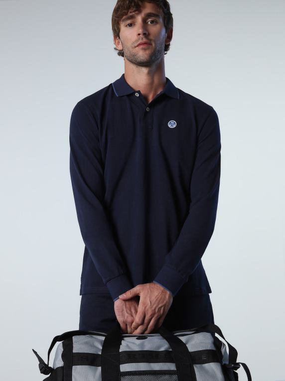 поло мајица дугих рукава Морнарско плаво одећу мушкарци PDV4J1006 North Sails