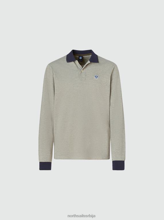 поло мајица дугих рукава средње сиви меланж одећу мушкарци PDV4J1007 North Sails