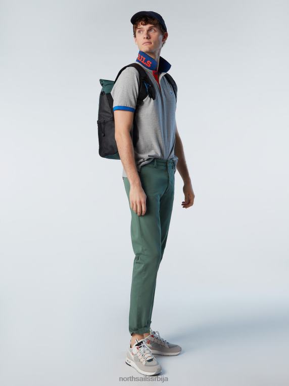 поло мајица од органског памука нова сиви меланж одећу мушкарци PDV4J103 North Sails