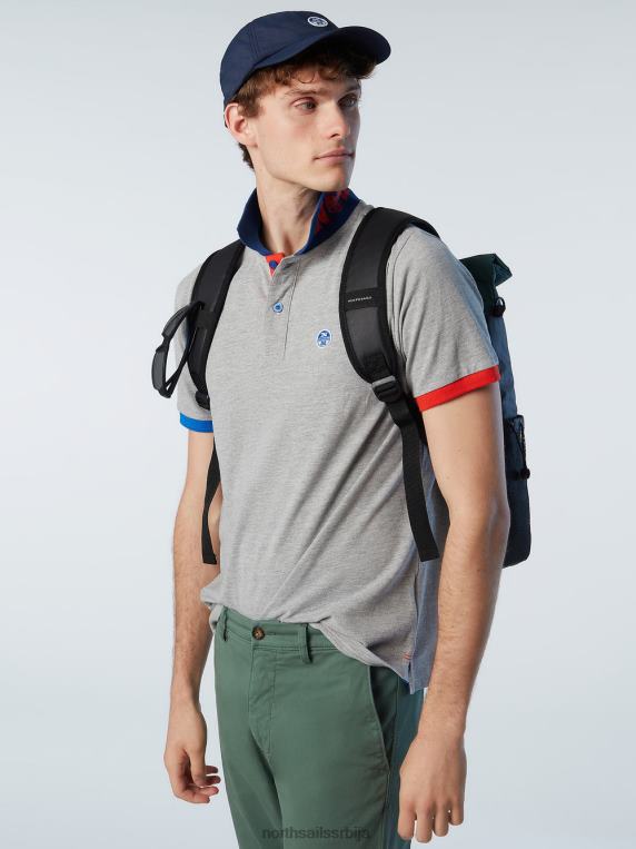 поло мајица од органског памука нова сиви меланж одећу мушкарци PDV4J103 North Sails