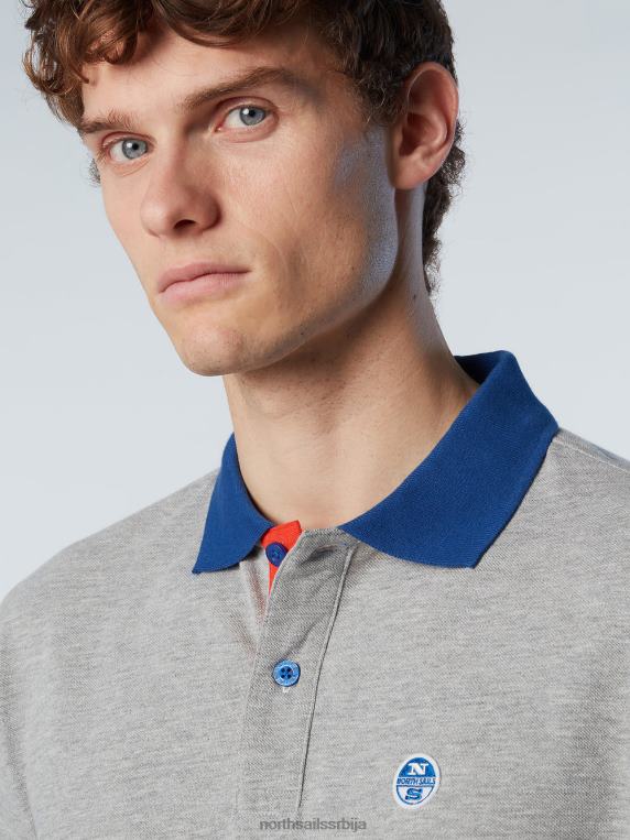 поло мајица од органског памука нова сиви меланж одећу мушкарци PDV4J103 North Sails
