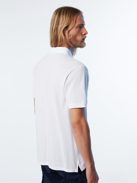 поло мајица од органског памука нова бео одећу мушкарци PDV4J109 North Sails