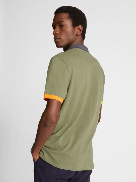 колор-блок поло мајица маслинасто зелена одећу мушкарци PDV4J1144 North Sails