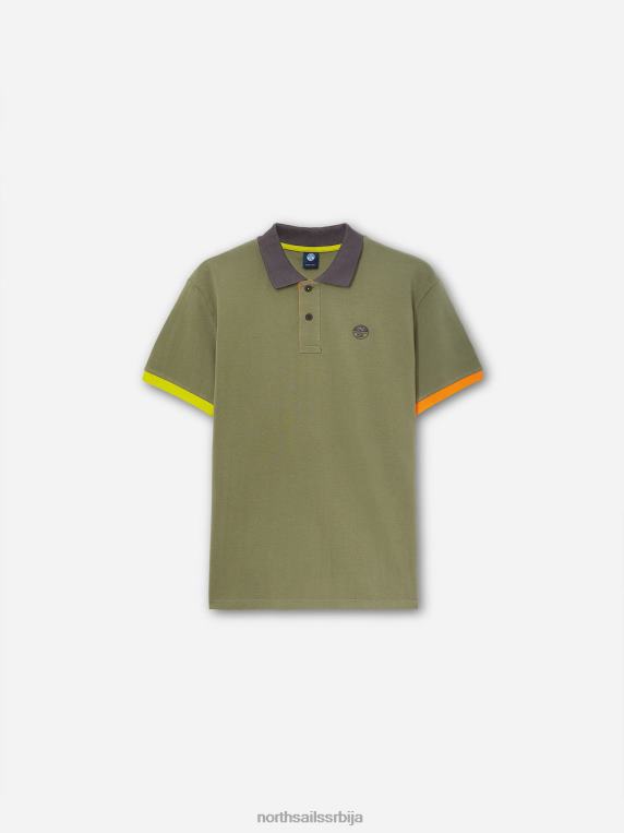 колор-блок поло мајица маслинасто зелена одећу мушкарци PDV4J1144 North Sails