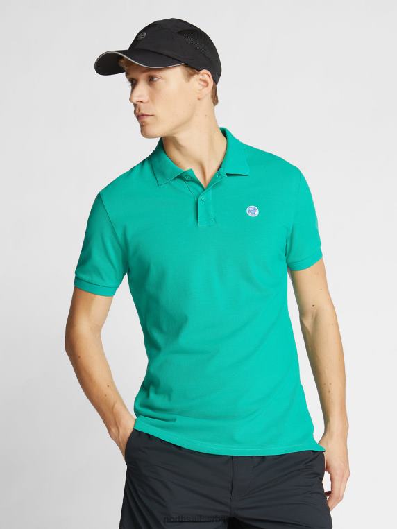 поло мајица са логом на грудима смарагд одећу мушкарци PDV4J1201 North Sails