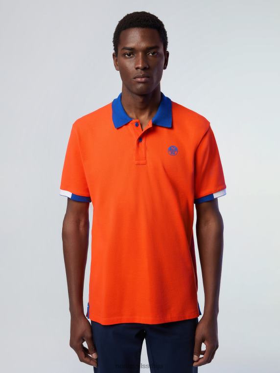 поло мајица од органског памука светло наранџаста одећу мушкарци PDV4J120 North Sails